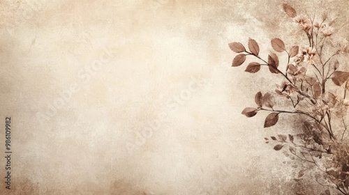 Beautiful vintage background with delicate floral elements and soft earthy tones, perfect for creative projects and designs. photo