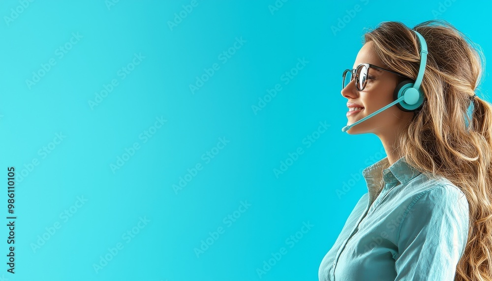 Businesswoman on a headset providing technical support to a remote customer, showing empathy and care Businesswoman on a headset providing technical support to a remote customer, showing empathy and care