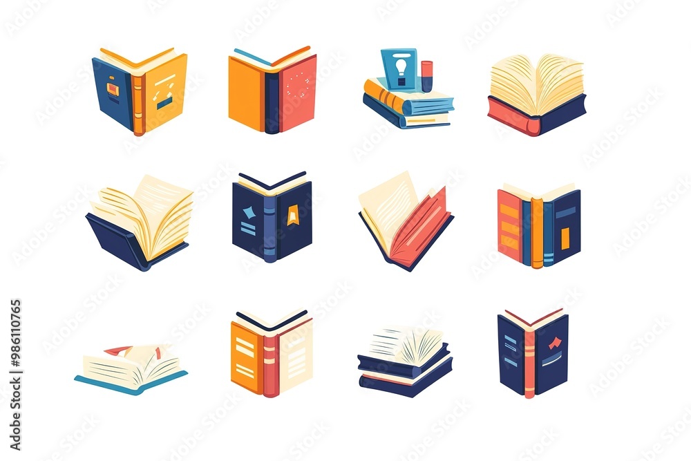 Illustration of books stack. School item. Education image for design.
