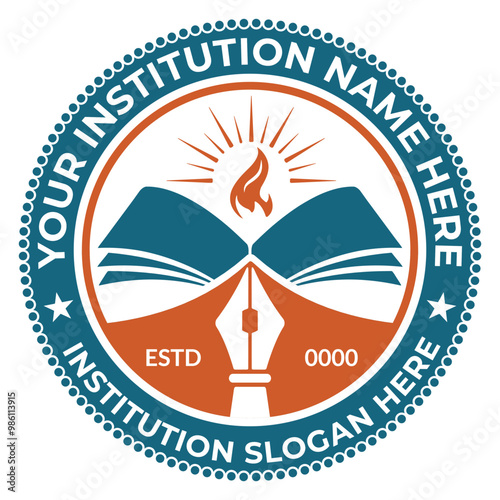 School logo design template and customizable education logo ideas