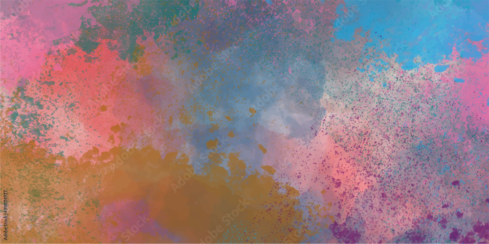 Obraz premium Abstract Colorful Smokey Cloud Shades Aquarelle Background. Hand Painted Watercolor splashes on Parchment Paper Background for Website, Wallpaper, Fabric Printing, Brochures & Luxury/Premium Packaging