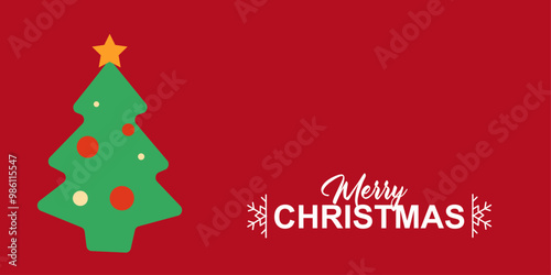 Merry Christmas greetings with Christmas tree