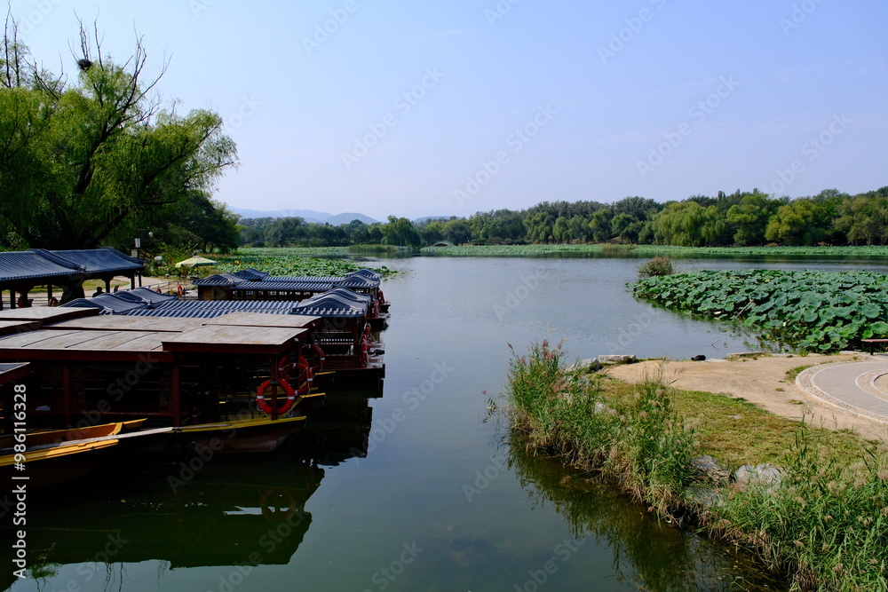 landscape in The Imperial Garden at the Old Summer Palace (Yuanmingyuan), Beijing, China landscape in The Imperial Garden at the Old Summer Palace (Yuanmingyuan), Beijing, China