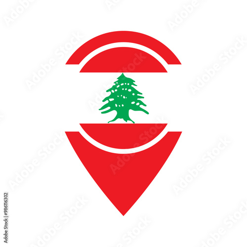 Lebanon flag location icon