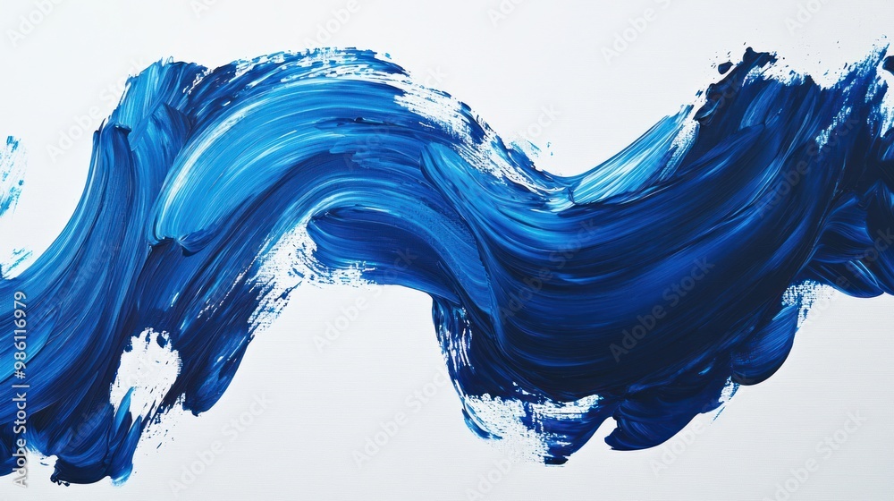 Abstract blue paint stroke on white textured background. Abstract blue paint stroke on white textured background.