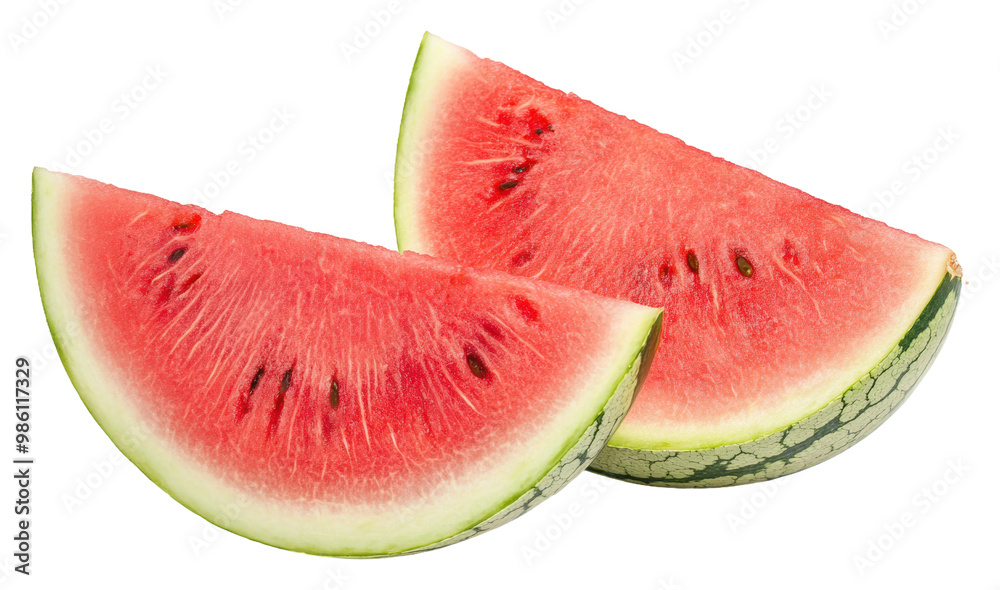 Fresh watermelon slices isolated on transparent background Fresh watermelon slices isolated on transparent background