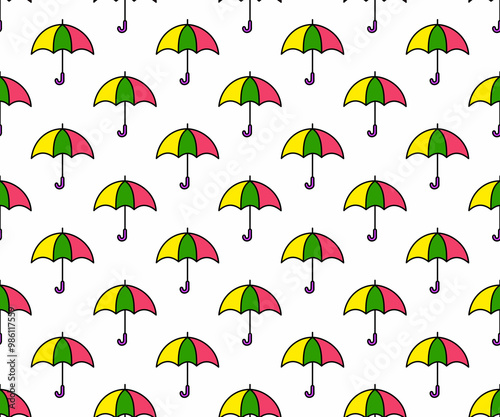 seamless pattern with colorful umbrellas