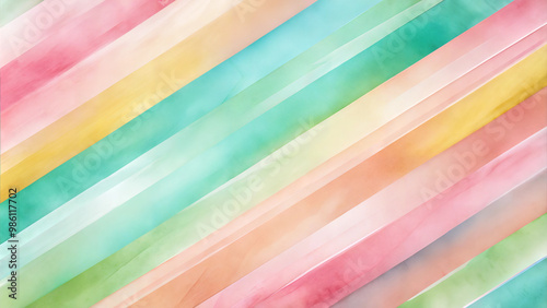 Colorful watercolor stripes in pastel shades, vibrant and artistic background
