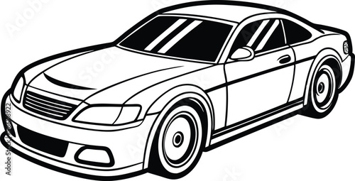 Auto car racing  vector illustration on black and white. 