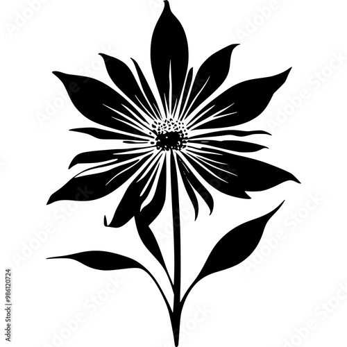 Black/White Flower Vector