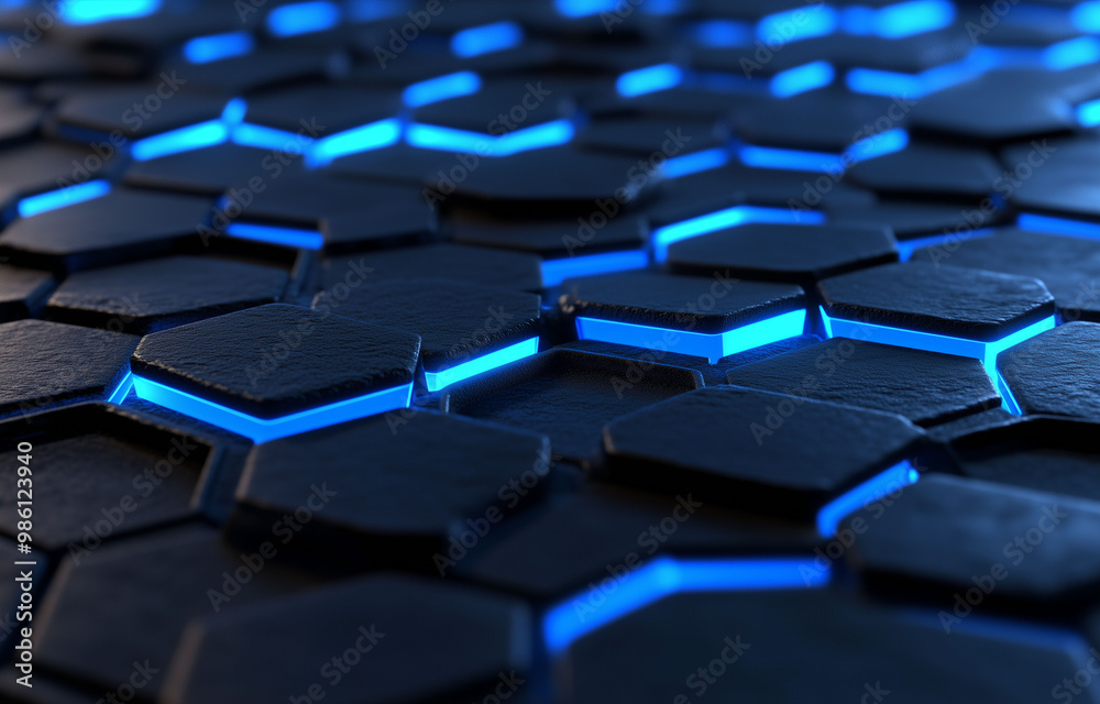 Obraz premium Futuristic Hexagonal Technology Surface