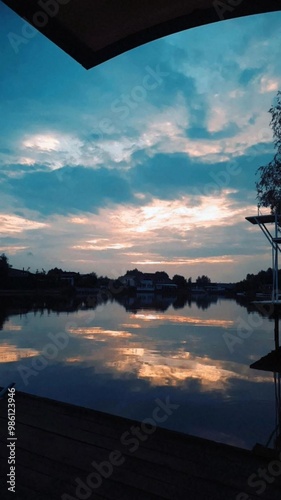 sunset on the lake