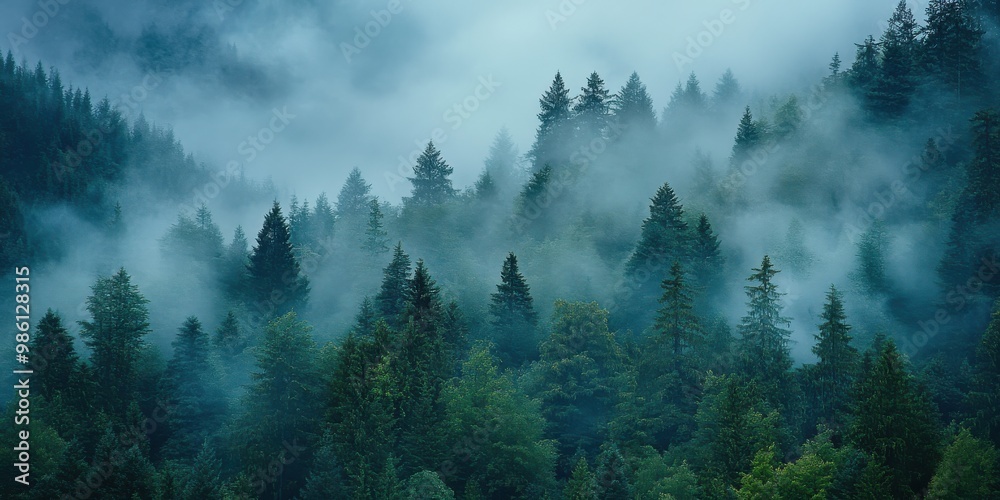 forest shrouded in mist forest shrouded in mist