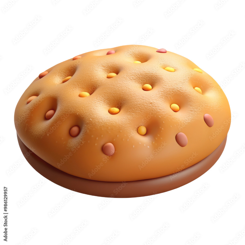 Cookie with Colorful Candy Dots Plastic Style Illustration Cookie with Colorful Candy Dots Plastic Style Illustration