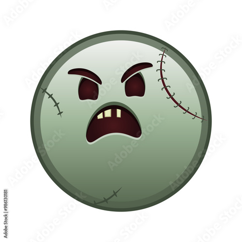 Angry face Large size of zombie halloween emoji