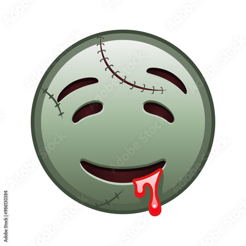 Drooling face Large size of zombie halloween emoji