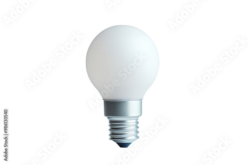 Energyefficient LED bulb with aluminum heat sink, advanced technology, on solid white background, single object.,