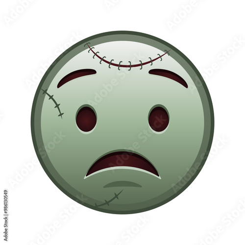 Excited face Large size of zombie halloween emoji