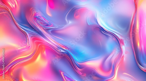 Abstract colorful wavy and fluid digital art background.