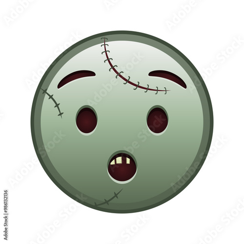 Hushed face Large size of zombie halloween emoji