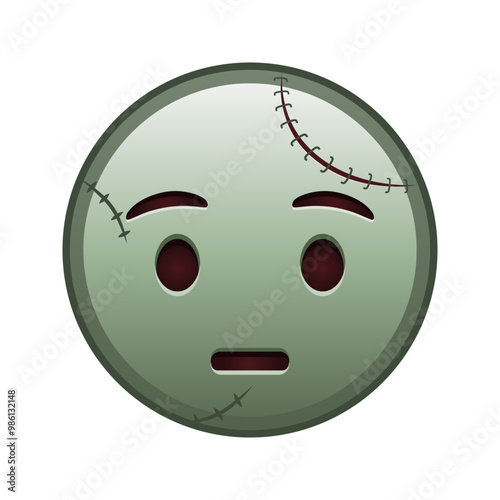 Hushed face Large size of zombie halloween emoji