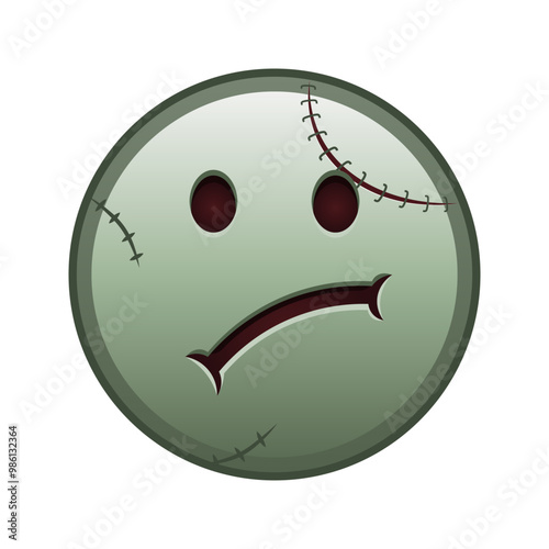 Sad face Large size of zombie halloween emoji