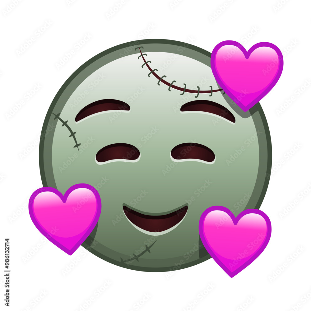 Smiling face with smiling eyes and three hearts Large size of zombie halloween emoji Smiling face with smiling eyes and three hearts Large size of zombie halloween emoji