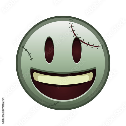 Smiling face with open mouth Large size of zombie halloween emoji