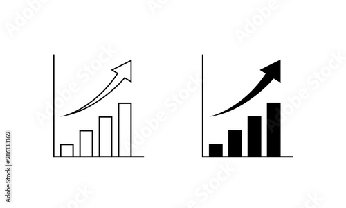 Statistic icon in generic style. Increase graph concept