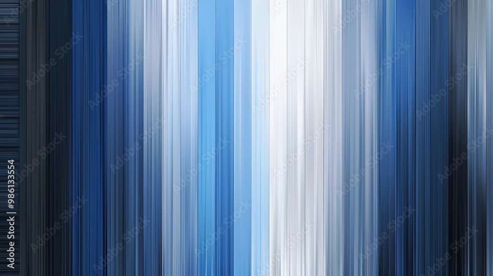 Obraz premium Sapphire to ice blue backdrop with bold vertical stripes in silver and gray