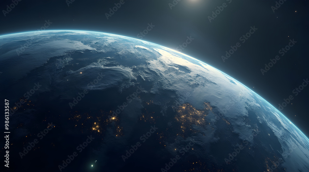 A view of the earth from space. 3D illustration with detailed planet surface. Generative AI A view of the earth from space. 3D illustration with detailed planet surface. Generative AI