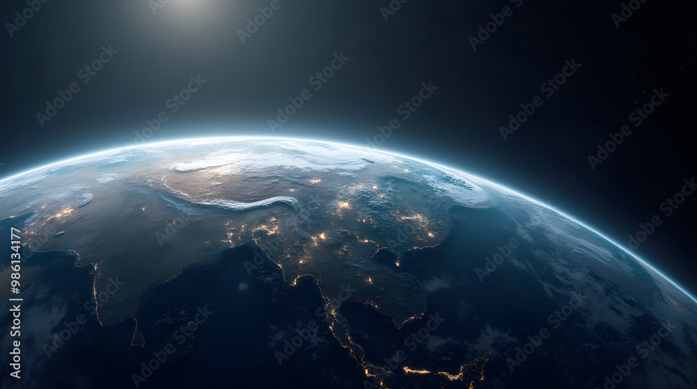 A view of the earth from space. 3D illustration with detailed planet surface. Generative AI A view of the earth from space. 3D illustration with detailed planet surface. Generative AI