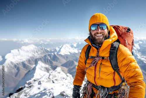 Person in the mountains photo