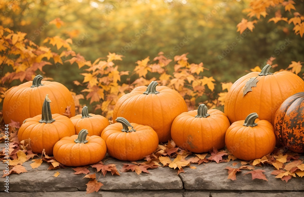 pumpkins on the ground