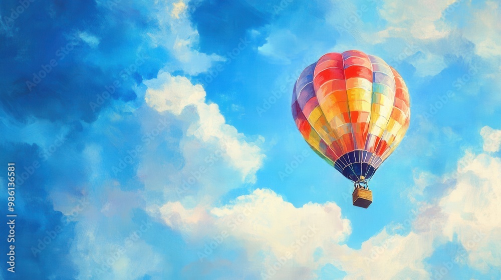 Naklejka premium Air balloon, partial view. Generative AI