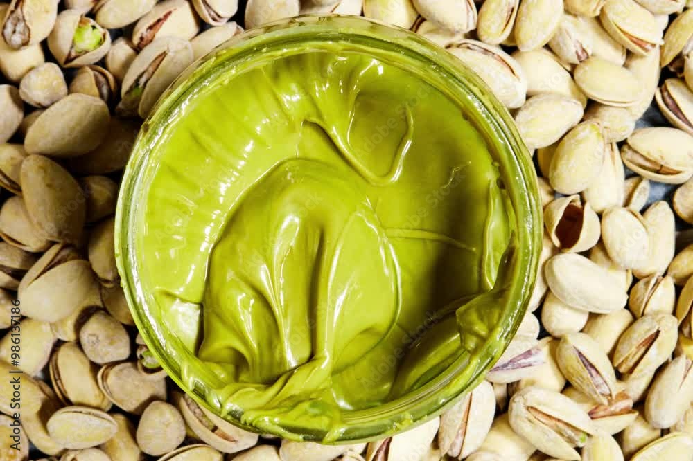 creamy pistachio butter and nuts, Pistachio paste for making desserts