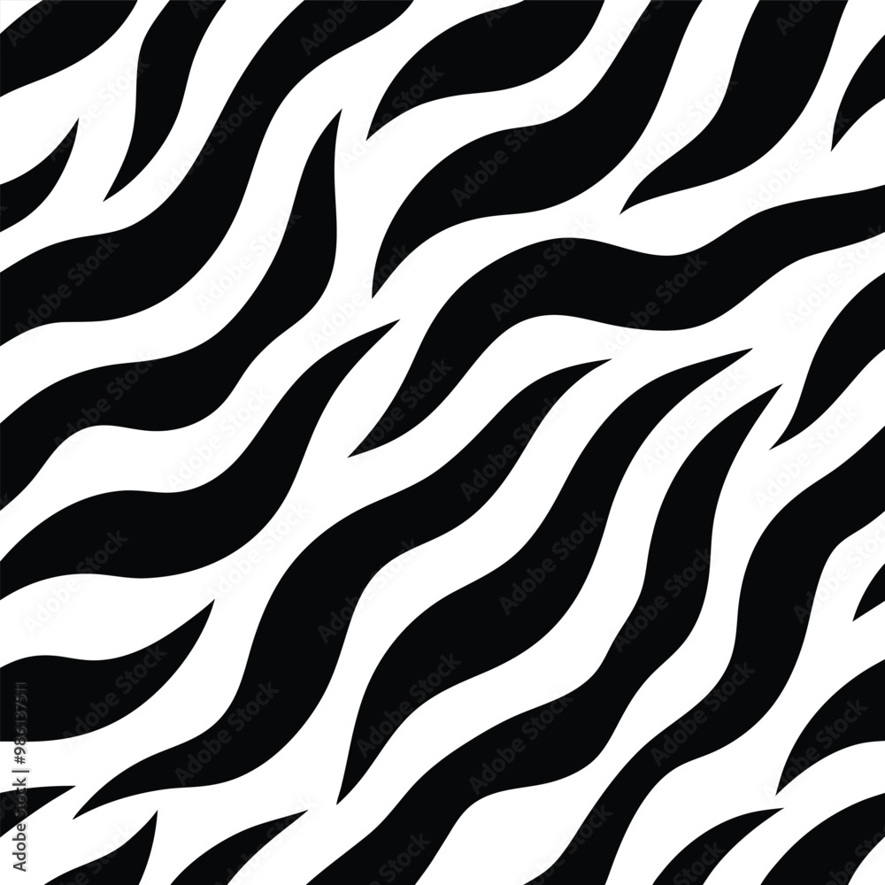 Obraz premium Seamless Zebra Animal Fur Pattern Vector Design.