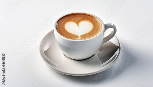 Cup of coffee with heart-shaped latte art