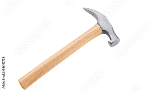 metal hammer wooden handle isolated on transparent background photo