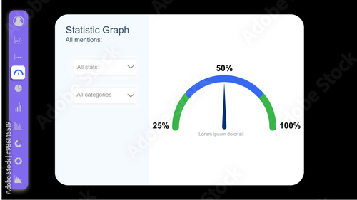 Dashboard infographic, charts, graph and graphic UI, UX, KIT elements. Info chart elements for online statistics and data analytics. Modern template dashboard. Mockup admin panel. Vector infographics