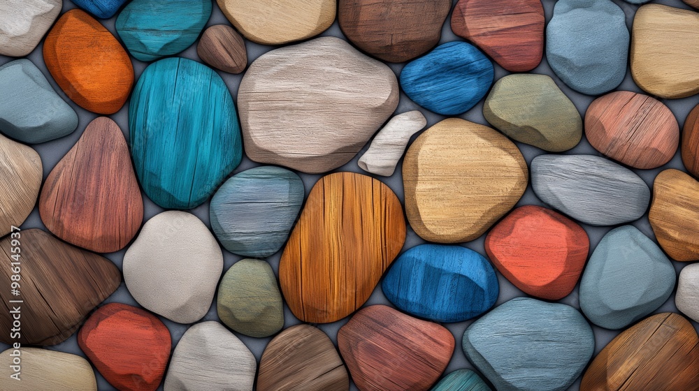 Colorful pebble pattern showcasing smooth stones in various shapes, perfect for backgrounds or nature-themed designs. Colorful pebble pattern showcasing smooth stones in various shapes, perfect for backgrounds or nature-themed designs.