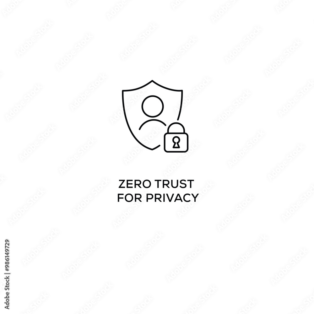 Zero Trust for Privacy editable stroke vector icon Zero Trust for Privacy editable stroke vector icon