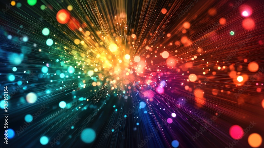Abstract colorful light streaks and bokeh. Abstract colorful light streaks and bokeh.