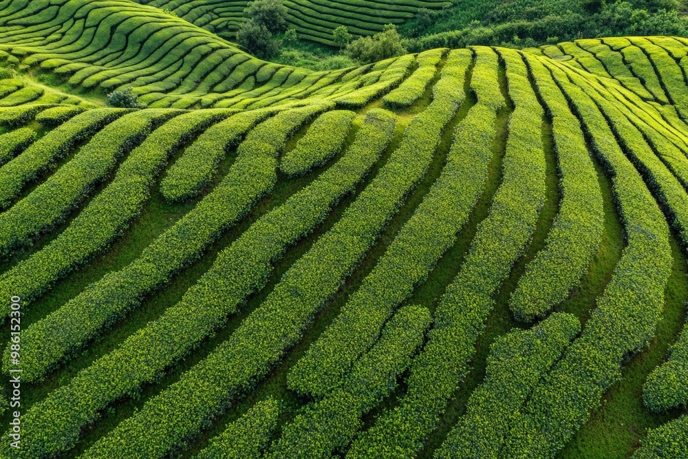 Expansive green field with flourishing plants under a clear, blue sky, photo-realistic landscape emphasizing vivid colors and details. Beautiful simple AI generated image Expansive green field with flourishing plants under a clear, blue sky, photo-realistic landscape emphasizing vivid colors and details. Beautiful simple AI generated image