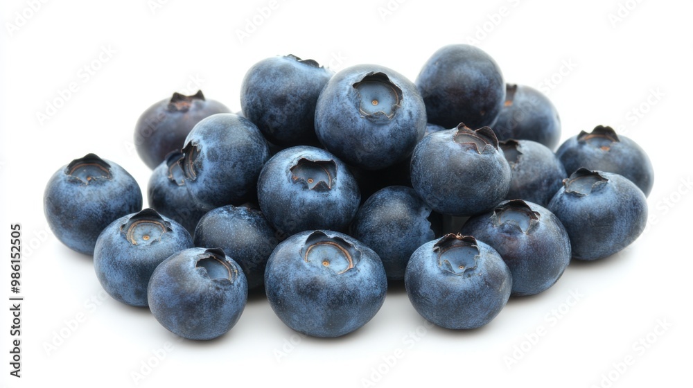 Ripe blueberries white background. Generative AI Ripe blueberries white background. Generative AI