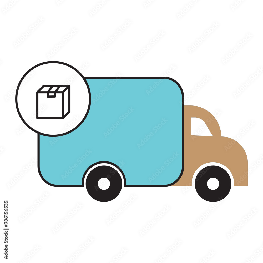Fototapeta premium delivery truck icon set. courier icon. service truck and road transport icon symbol