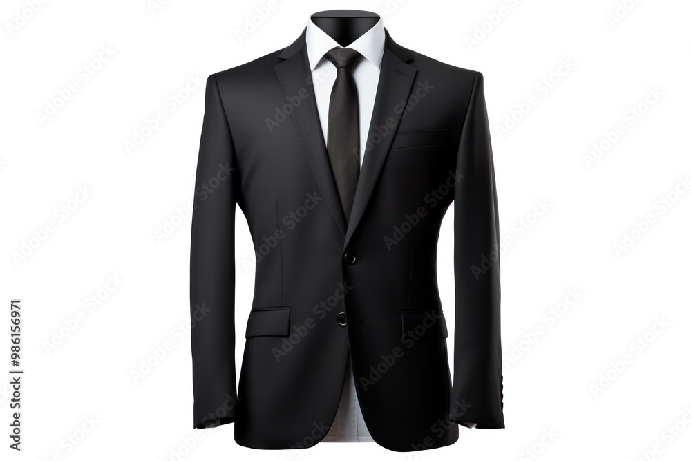 A black power suit with sharp lines and a tailored fit, exuding confidence and authority A black power suit with sharp lines and a tailored fit, exuding confidence and authority