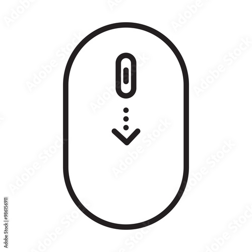 Scroll mouse icon collection. Scroll down and up line icons set. Scrolling outline vector symbol