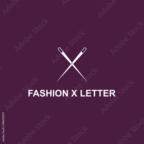 Letter X and Classic Needle logo Design
