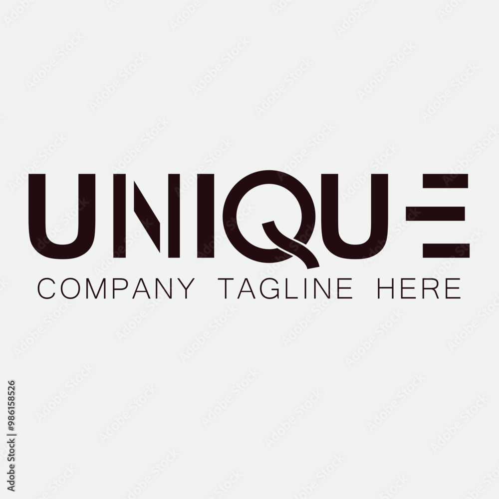 Fototapeta premium UNIQUE letter logo design in illustration. Vector logo, calligraphy designs for logo, Poster, Invitation, etc.